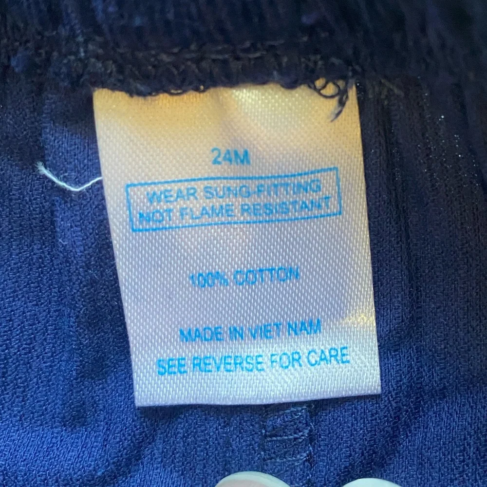 NWT Ishtex Blue Check Plaid Shirt with Matching Navy Corduroy Bubble Shorts, 24M